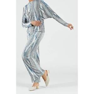 NEW CLARA SUNWOO python denim soft knit doleman top